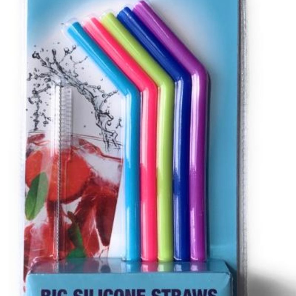 Silicone reusable straws Bundle 2 packs